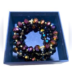 Swarovski Triple Strand Beaded Crystal Bracelet